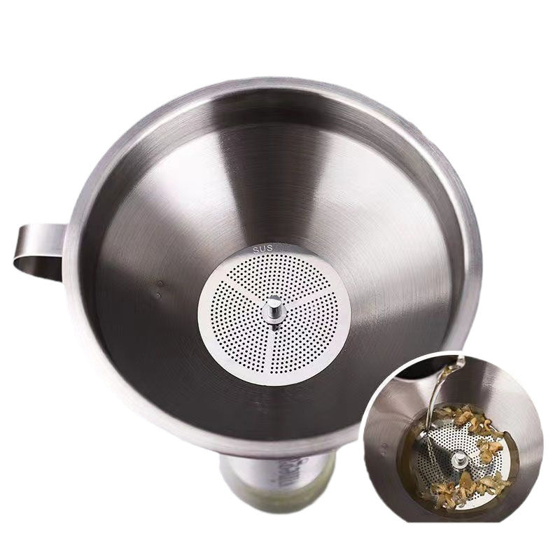 🔥 50% OFF 304 Stainless Steel Filter Funnel – Removable Fine Mesh Strainer