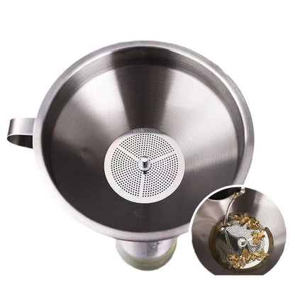 🔥 50% OFF 304 Stainless Steel Filter Funnel – Removable Fine Mesh Strainer