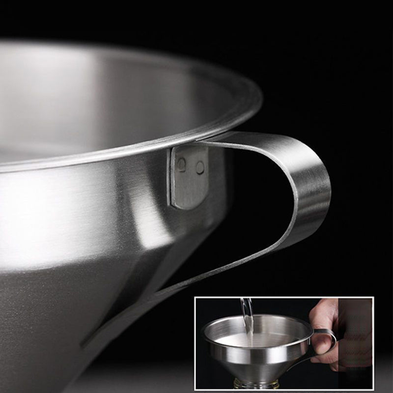 🔥 50% OFF 304 Stainless Steel Filter Funnel – Removable Fine Mesh Strainer