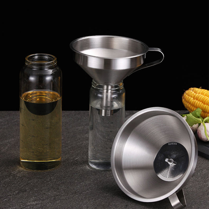 🔥 50% OFF 304 Stainless Steel Filter Funnel – Removable Fine Mesh Strainer