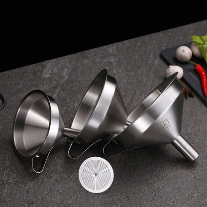 🔥 50% OFF 304 Stainless Steel Filter Funnel – Removable Fine Mesh Strainer