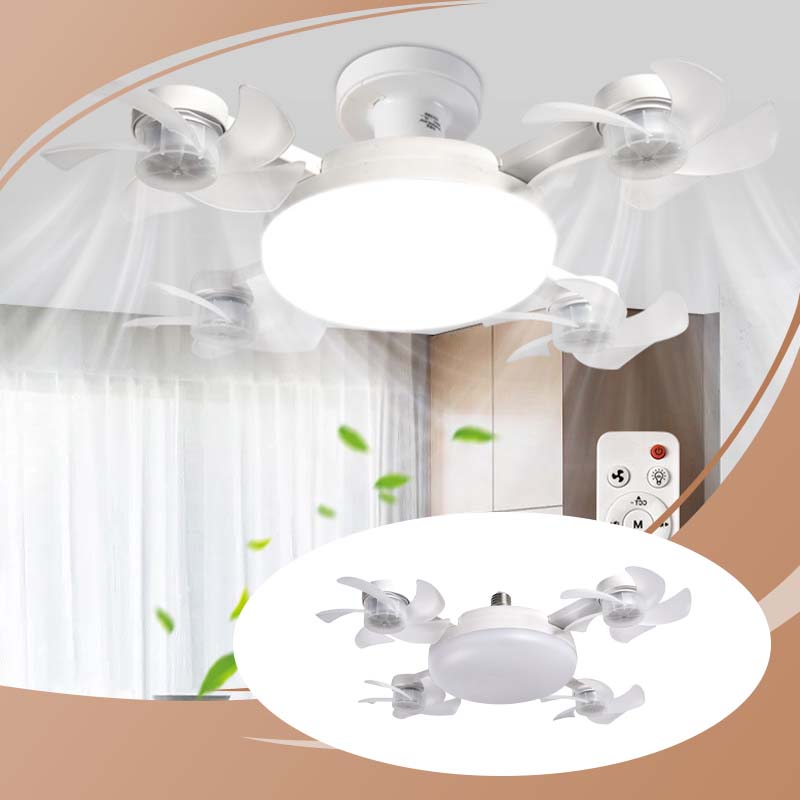 🌀New E27 Socket Ceiling Fan Light – 2‑in‑1 Silent LED Fan with Remote Control, Energy‑Saving Cooling & Lighting Combo for Home Bedroom