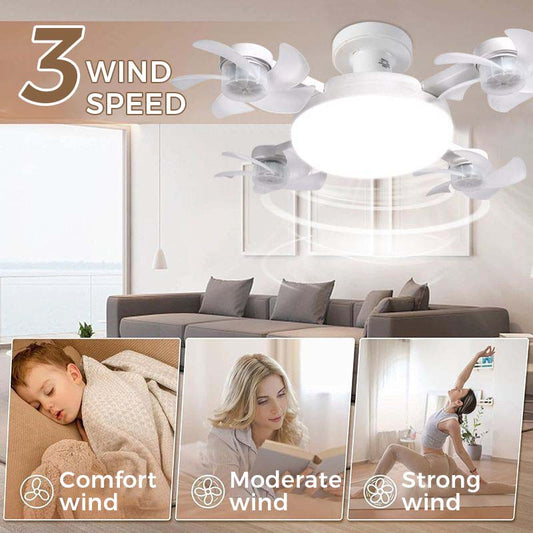 🌀New E27 Socket Ceiling Fan Light – 2‑in‑1 Silent LED Fan with Remote Control, Energy‑Saving Cooling & Lighting Combo for Home Bedroom