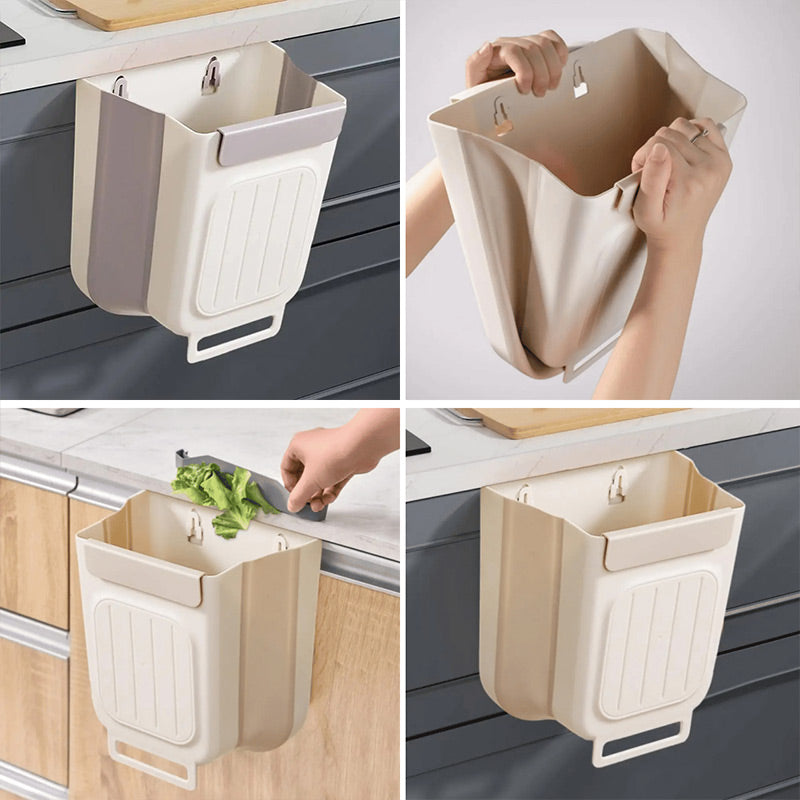 🗑️ Multipurpose Hanging Collapsible Trash Can for Kitchen & Bathroom