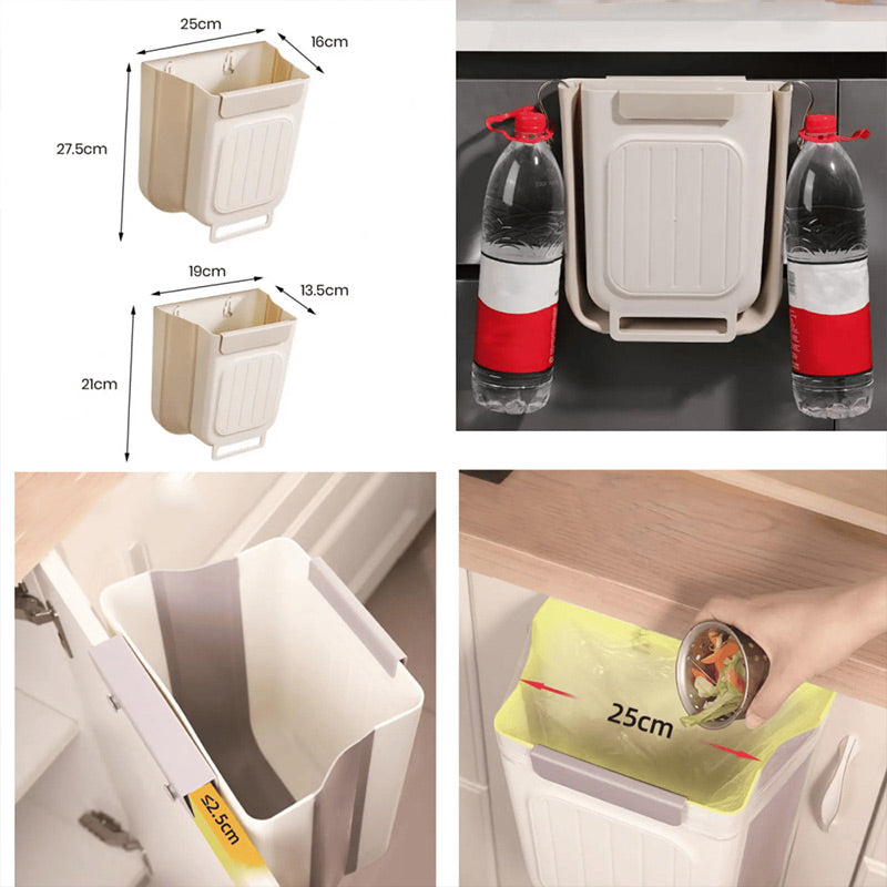 🗑️ Multipurpose Hanging Collapsible Trash Can for Kitchen & Bathroom