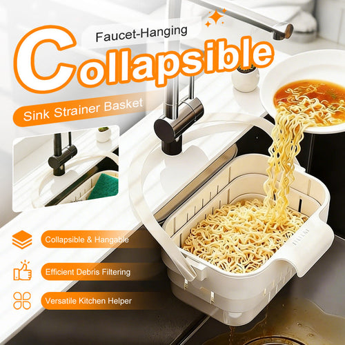 🧽 50% OFF Collapsible Sink Strainer Basket ✨ Catch Scraps, Drain Water & Save Space