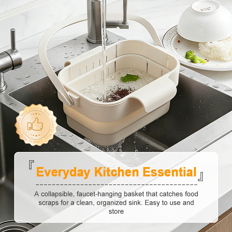 🧽 50% OFF Collapsible Sink Strainer Basket ✨ Catch Scraps, Drain Water & Save Space