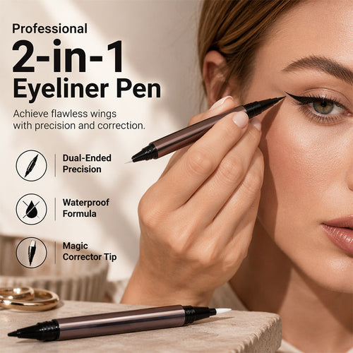 🔥 49% OFF 2-in-1 Eyeliner Pen ✨ Precision Corrector Tip