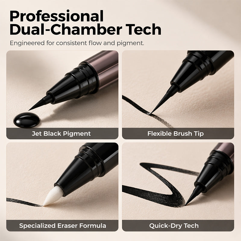 🔥 49% OFF 2-in-1 Eyeliner Pen ✨ Precision Corrector Tip