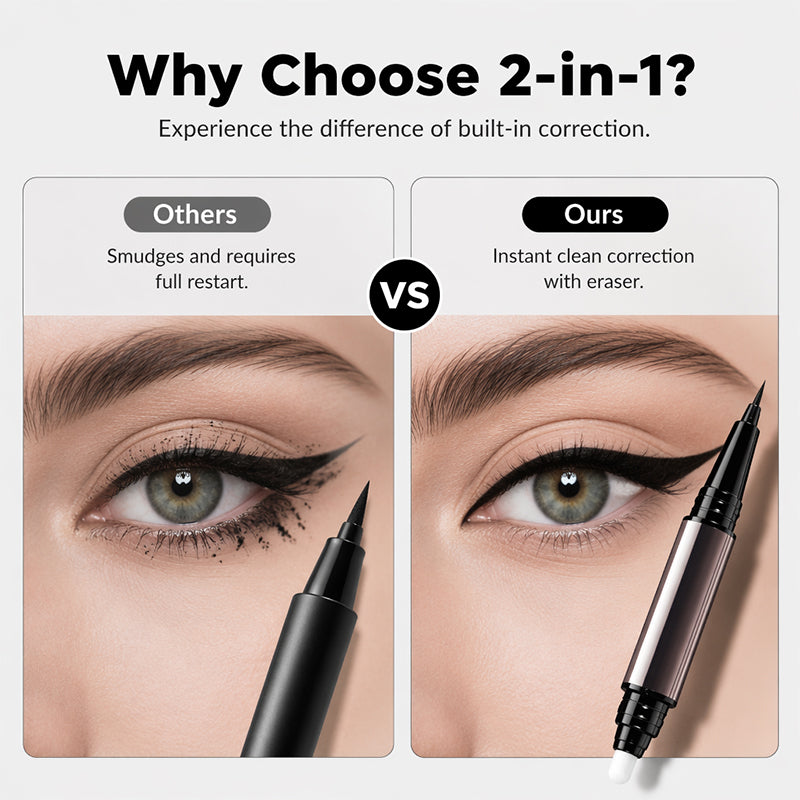 🔥 49% OFF 2-in-1 Eyeliner Pen ✨ Precision Corrector Tip