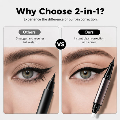 🔥 49% OFF 2-in-1 Eyeliner Pen ✨ Precision Corrector Tip