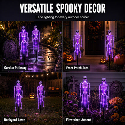⏳Time-Limited Special⏰Solar Skull Garden Lights with Eerie Color-Changing Glow 👻Ideal For Haunted Yard, Porch & Walkway! 🪦💡
