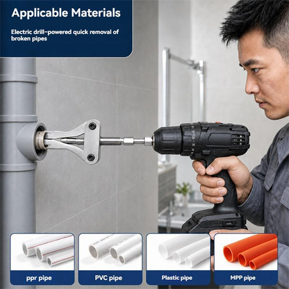 🔩  Broken Pipe Extractor Tool – Fits 1/2", 3/4", 1" pipes Adjustable Drill Attachment  🔥💪