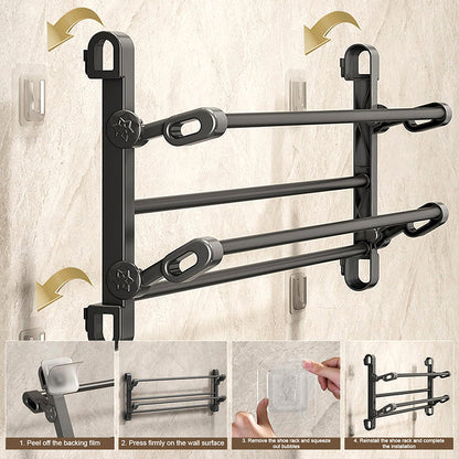🔥 50% Off Wall-Mounted Slipper Rack – No-Drill Two-Tier Storage