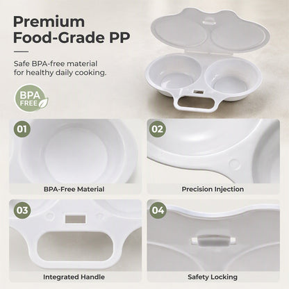 🥚 Microwave Egg Cooker – Perfect poached eggs in 2 mins, no oil & splash-proof – Quick, healthy & mess-free breakfast 🌿