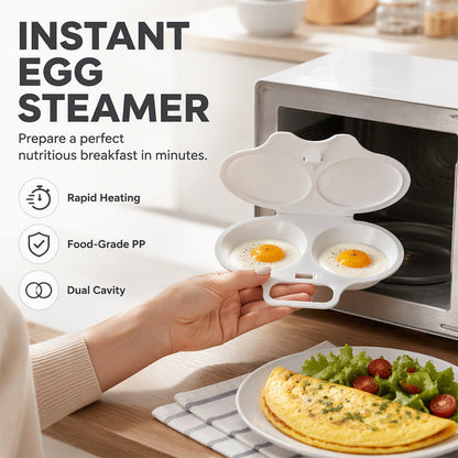 🔥 50% OFF Microwave Egg Poacher 🍳 Quick 2-Egg Breakfast Cooker