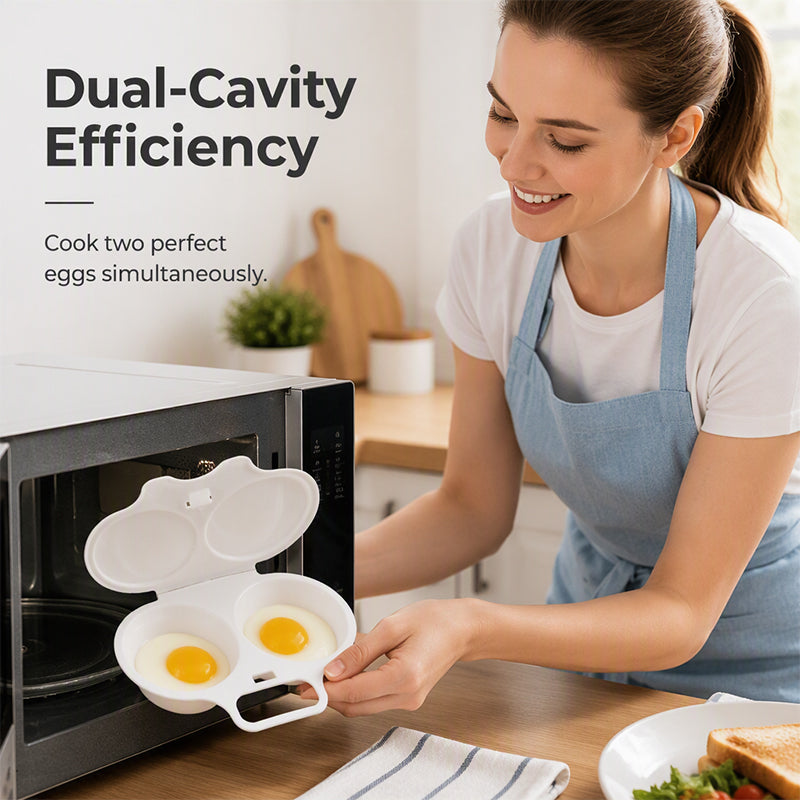 🔥 50% OFF Microwave Egg Poacher 🍳 Quick 2-Egg Breakfast Cooker