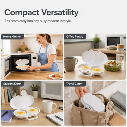 🔥 50% OFF Microwave Egg Poacher 🍳 Quick 2-Egg Breakfast Cooker