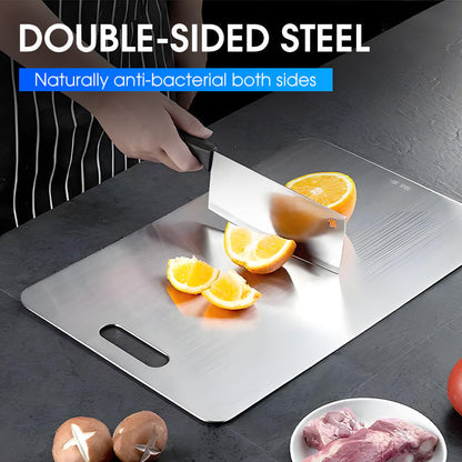 🔪 304 Stainless Steel Double-Sided Cutting Board for Kitchen Prep ✨