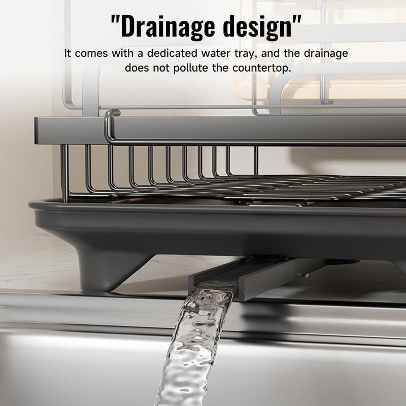 🍽️ 55% OFF 2-Tier Dish Drying Rack with Drainboard – More Space, Less Counter Clutter