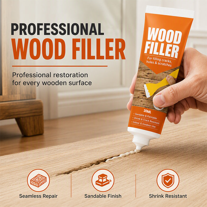 🔥49% OFF 2 Pack-Professional Wood Filler Repair Paste – Fill Cracks, Holes & Scratches