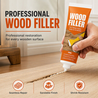 🔥49% OFF 2 Pack-Professional Wood Filler Repair Paste – Fill Cracks, Holes & Scratches
