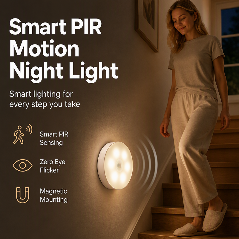 🌙 50% OFF Wireless Motion Sensor Night Light – Hands-Free Glow Anywhere ✨