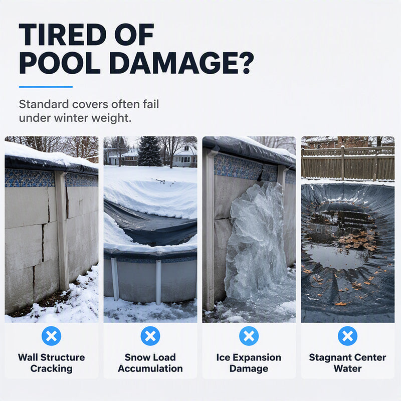 🏊 50% OFF NOW! ❄️ Round Pool Winterizing Air Pillow – Relieves Ice Pressure, Prevents Water Buildup & Easy Inflate – For Above-Ground Pools 🛡️