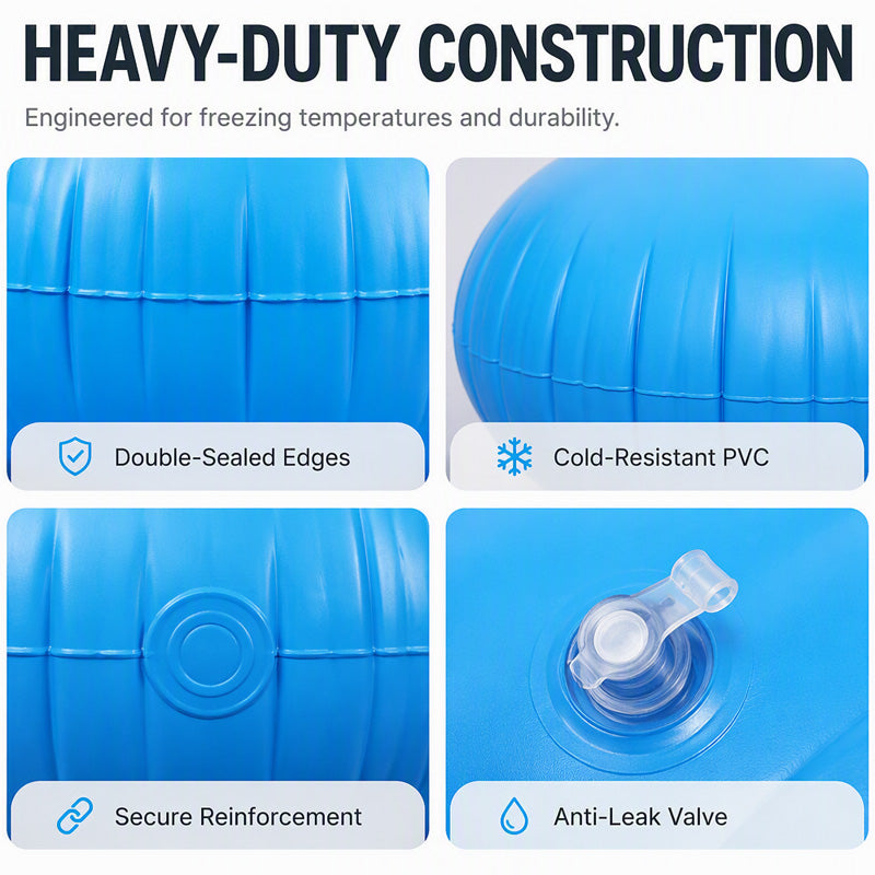 🏊 50% OFF NOW! ❄️ Round Pool Winterizing Air Pillow – Relieves Ice Pressure, Prevents Water Buildup & Easy Inflate – For Above-Ground Pools 🛡️