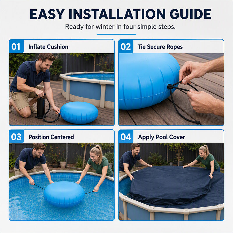 🏊 50% OFF NOW! ❄️ Round Pool Winterizing Air Pillow – Relieves Ice Pressure, Prevents Water Buildup & Easy Inflate – For Above-Ground Pools 🛡️