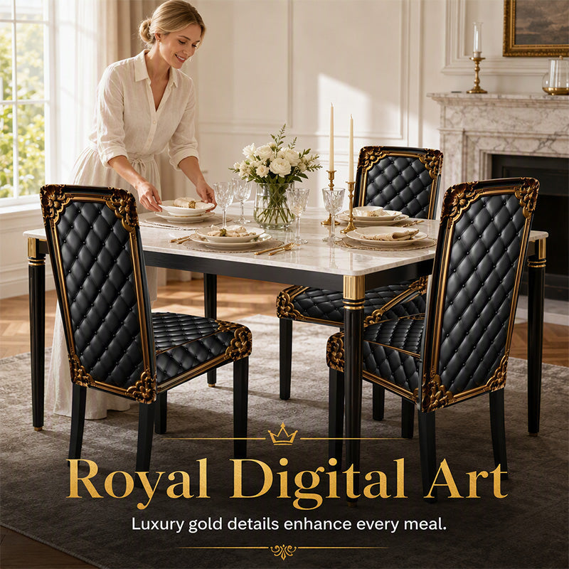 🖤 Baroque Stretch Dining Chair Cover – Elegant Washable Furniture Protector