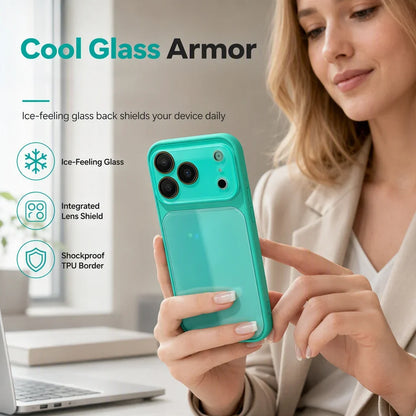 📱 50% OFF! ✨ Full Coverage Ice-Feeling Glass Phone Case – Built-In Camera Lens Protector, Thermodynamic Cooling Glass & Shockproof Bumper – Premium Protection for Phone 🧊