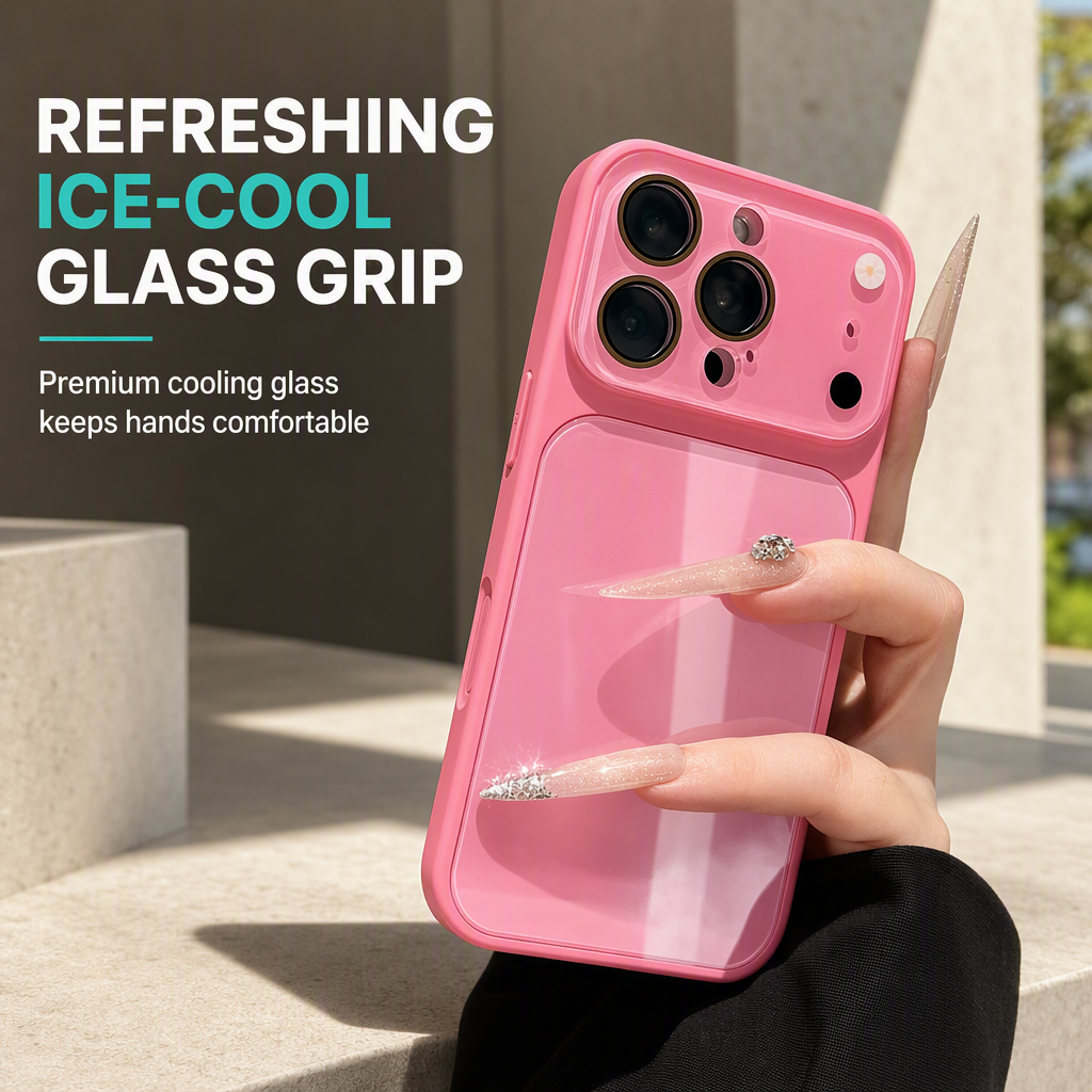 📱 50% OFF! ✨ Full Coverage Ice-Feeling Glass Phone Case – Built-In Camera Lens Protector, Thermodynamic Cooling Glass & Shockproof Bumper – Premium Protection for Phone 🧊