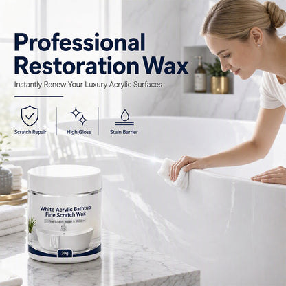 🛁 White Acrylic Bathtub & Sink Fine Scratch Repair Wax with Application Sponge (30g) ✨