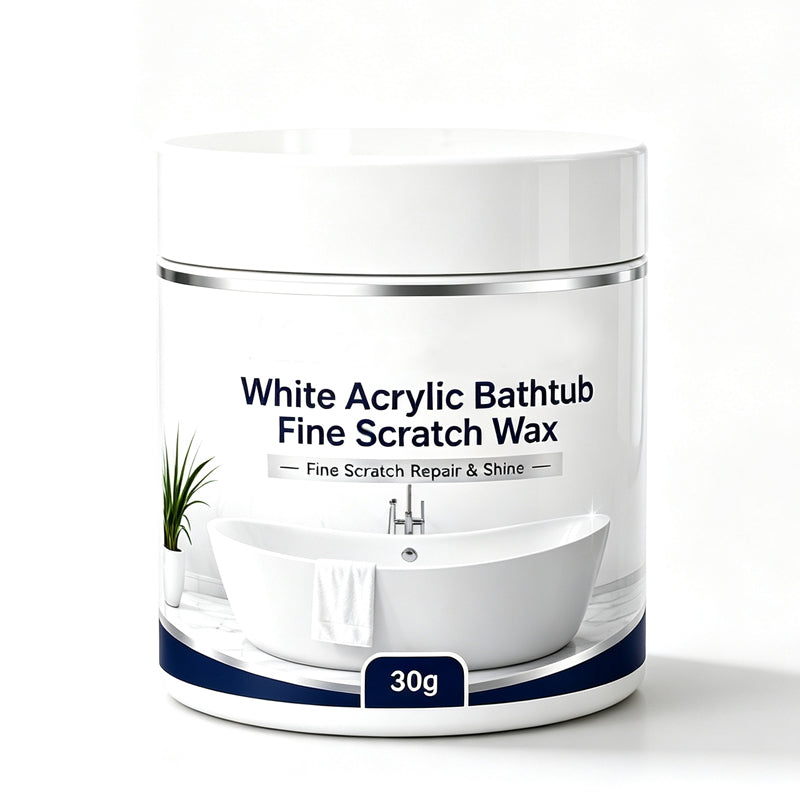 🛁 White Acrylic Bathtub & Sink Fine Scratch Repair Wax with Application Sponge (30g) ✨