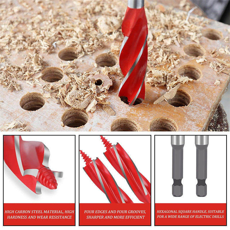 🔥 49% OFF 8-Piece Auger Drill Bit Set 🪵 High Carbon Steel Wood Drilling Bits