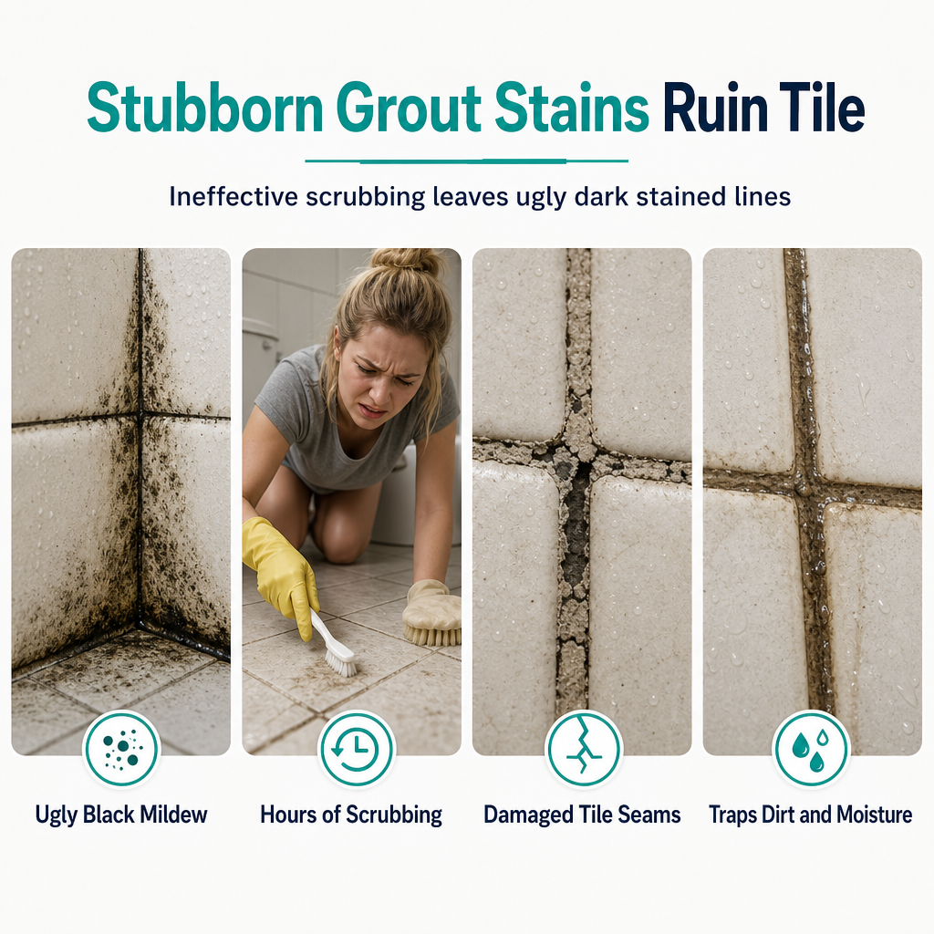 ✨ Deep Grout Stain & Mold Remover Spray - Fast Tile Cleaning Formula
