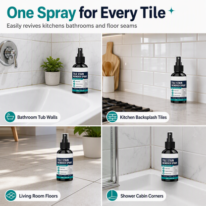 ✨ Deep Grout Stain & Mold Remover Spray - Fast Tile Cleaning Formula