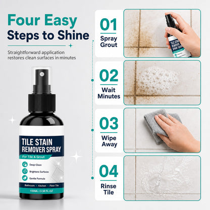 ✨ Deep Grout Stain & Mold Remover Spray - Fast Tile Cleaning Formula
