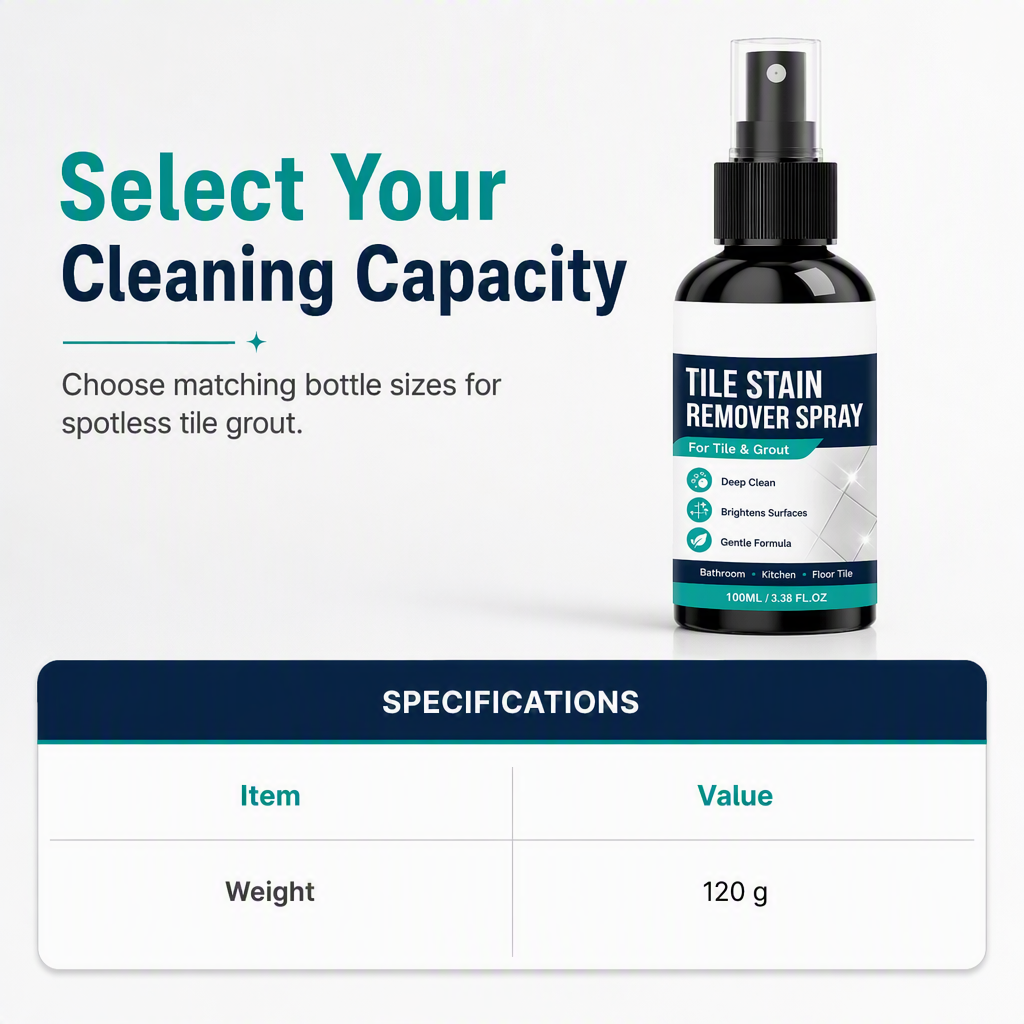 ✨ Deep Grout Stain & Mold Remover Spray - Fast Tile Cleaning Formula