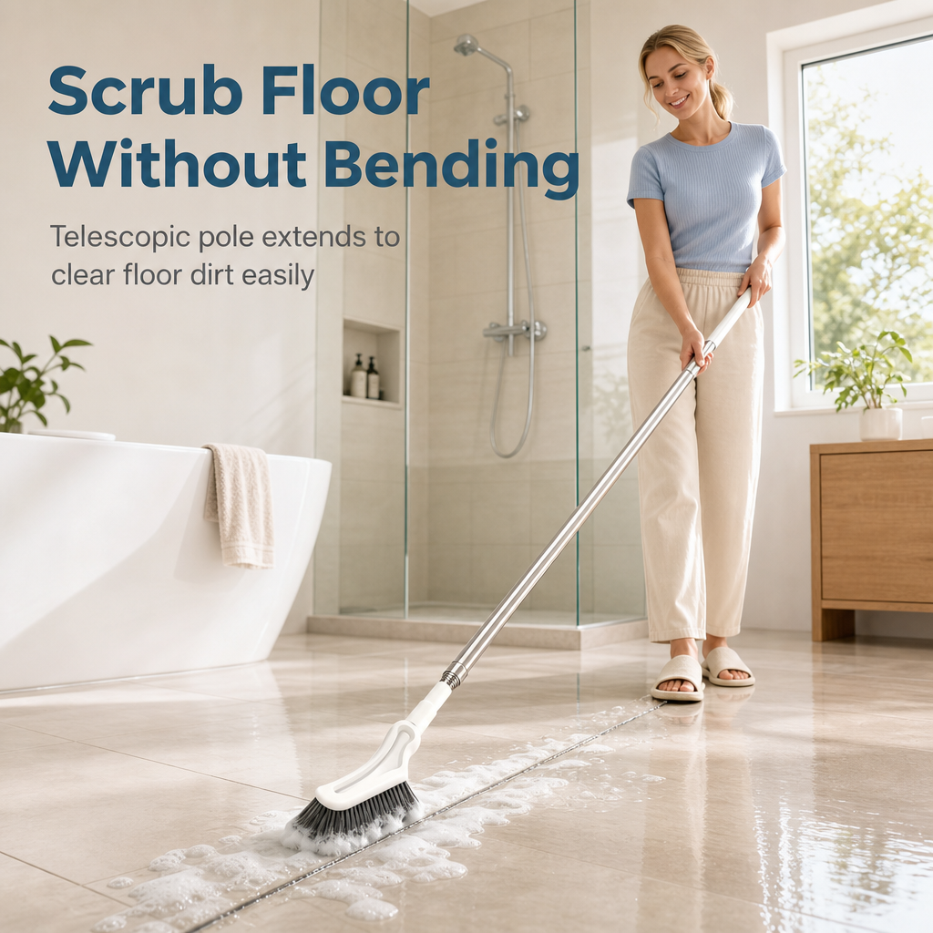 ✨ FINAL SALE 50% OFF Telescopic Cleaning Brush – From 15.2" to 45.3" for Floors & High Corners