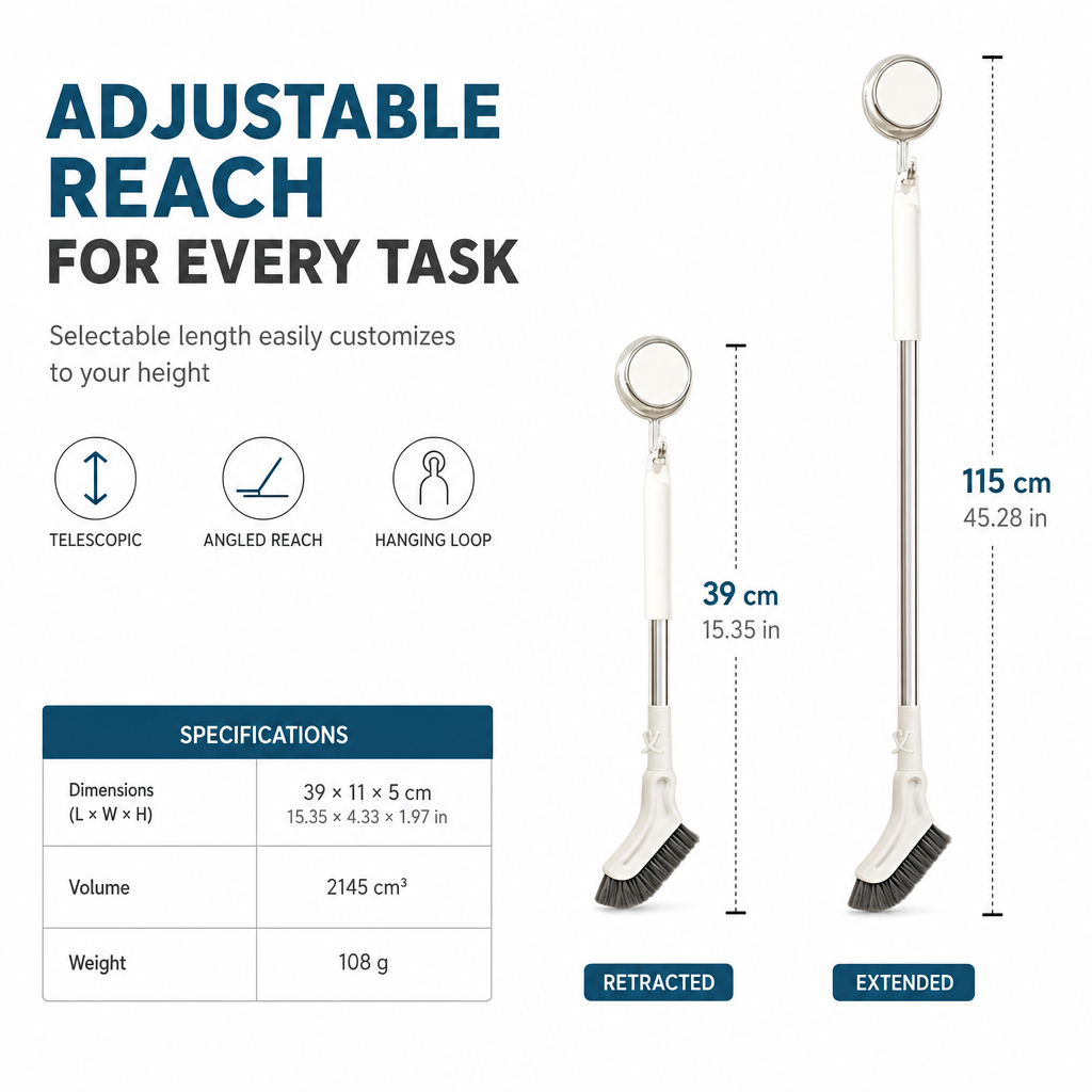 ✨ FINAL SALE 50% OFF Telescopic Cleaning Brush – From 15.2" to 45.3" for Floors & High Corners