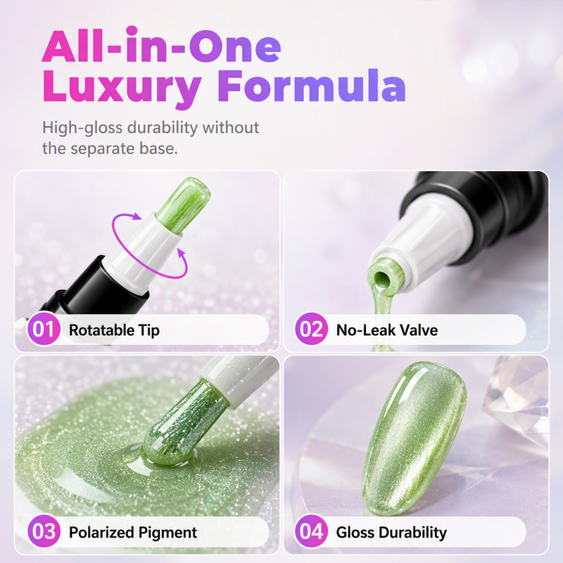 🎅LAST DAY HOT SALES - 50% OFF🌟😍Glitter Cat Eye Nail Polish Pen 6-Piece Set