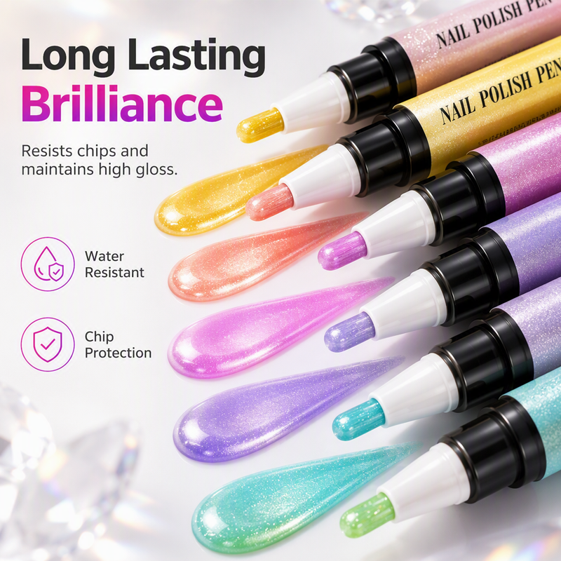 🎅LAST DAY HOT SALES - 50% OFF🌟😍Glitter Cat Eye Nail Polish Pen 6-Piece Set