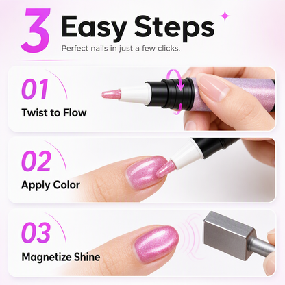 🎅LAST DAY HOT SALES - 50% OFF🌟😍Glitter Cat Eye Nail Polish Pen 6-Piece Set