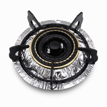 ⏳Buy one get one free for a limited time⏰25 Pack Heavy Duty Foil Gas Stove Burner Liners For Easy Cleaning And Spill Protection 🍳