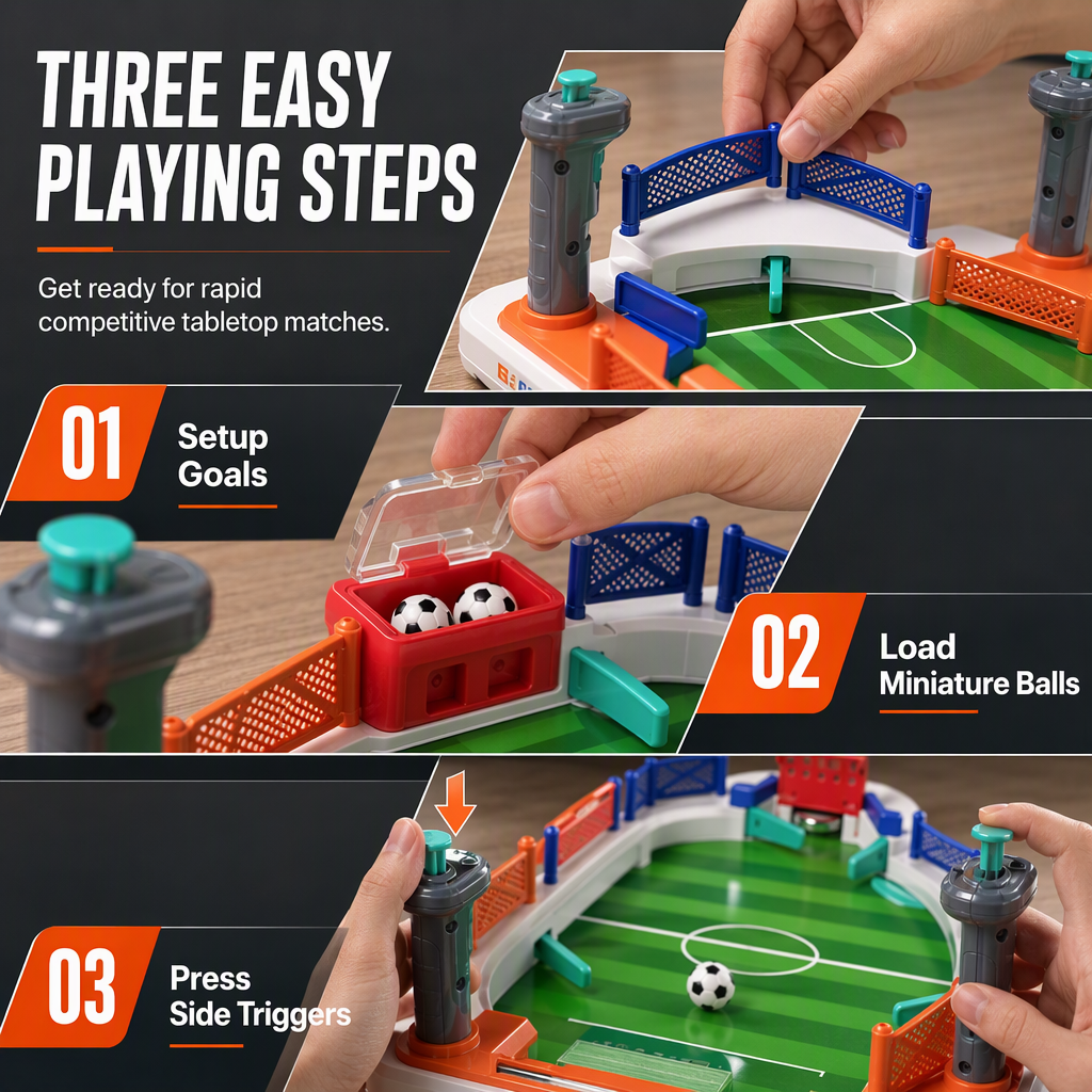 ⚽ 2-Player Tabletop Soccer Game 🔥 Fast-Paced Family Battle Toy