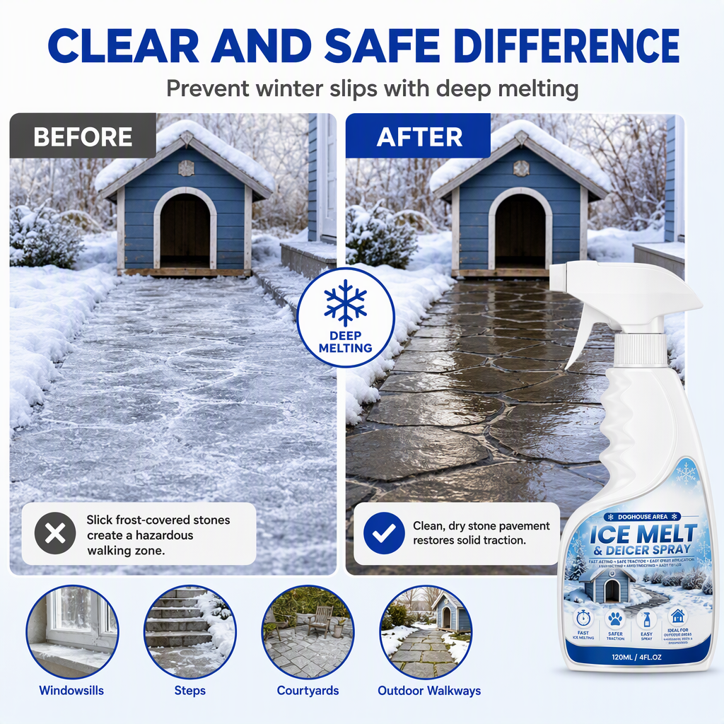 🔥50K+ SOLD!🔥 ❄️ Pet-Safe Fast-Acting Frost & Ice Melting Spray for Walkways and Steps 🐕