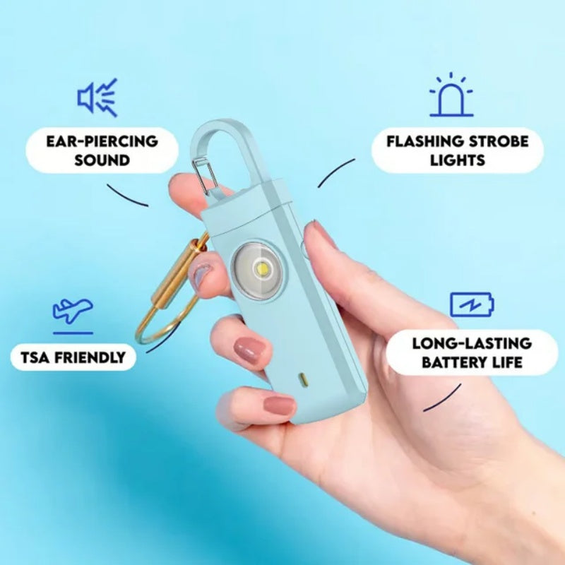 🚨 Rechargeable Personal Safety Alarm Keychain with LED Light 🔦