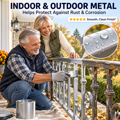 ✨ Mirror-Look Metallic Silver Paint – Water-Based Brush-On Paint for DIY Home & Metal Makeovers